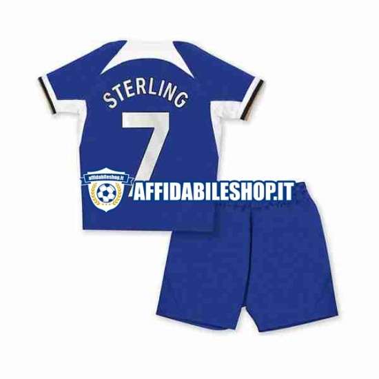 Maglia Chelsea Raheem Sterling 7 2023-2024 Bambino 3-13 anni Manica Corta, Gara Home