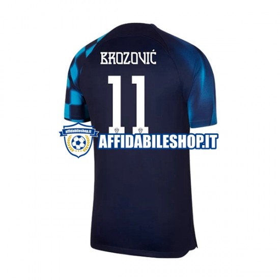 Maglia Croazia Brozovic 11 World Cup 2022 Uomo Manica Corta, Gara Away