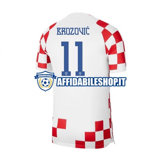 Maglia Croazia Brozovic 11 World Cup 2022 Uomo Manica Corta, Gara Home