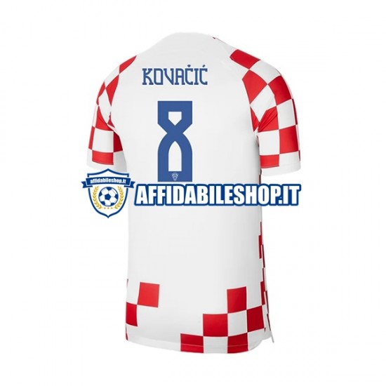 Maglia Croazia Kovacic 8 World Cup 2022 Uomo Manica Corta, Gara Home