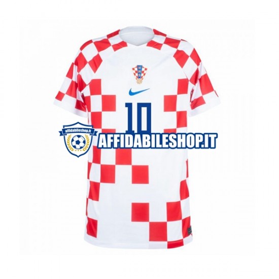 Maglia Croazia Modrić 10 World Cup 2022 Uomo Manica Corta, Gara Home