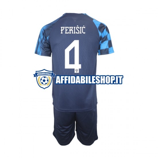 Maglia Croazia Perisic 4 World Cup 2022 Bambino 3-13 anni Manica Corta, Gara Away