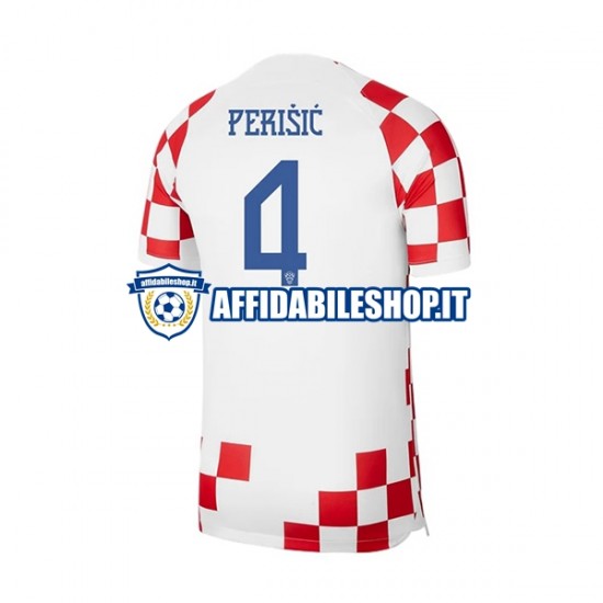 Maglia Croazia Perisic 4 World Cup 2022 Uomo Manica Corta, Gara Home