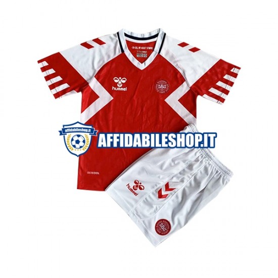 Maglia Danimarca 2023 Bambino 3-13 anni Manica Corta, Gara Home