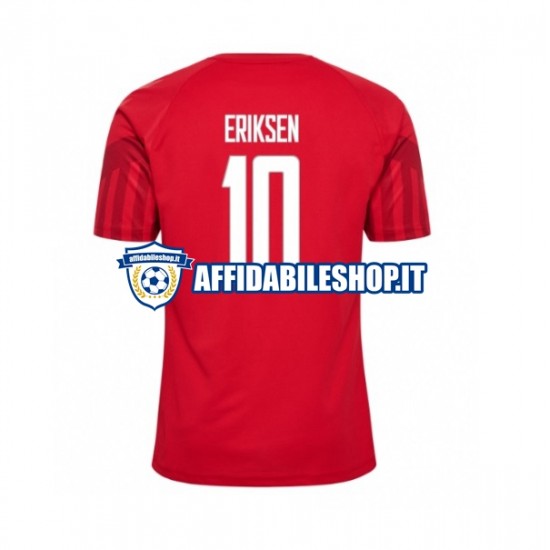 Maglia Danimarca Christian Eriksen 10 World Cup 2022 Uomo Manica Corta, Gara Home