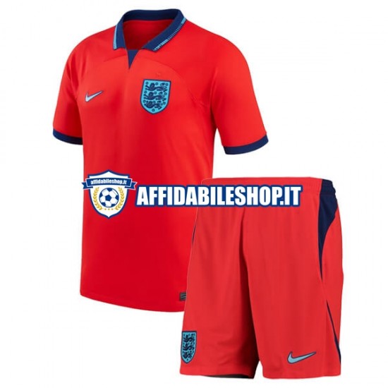 Maglia Inghilterra World Cup 2022 Bambino 3-13 anni Manica Corta, Gara Away