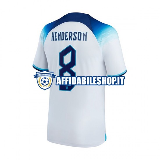 Maglia Inghilterra Henderson 8 World Cup 2022 Uomo Manica Corta, Gara Home