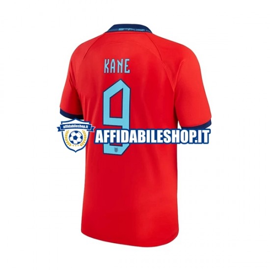 Maglia Inghilterra Kane 9 World Cup 2022 Uomo Manica Corta, Gara Away