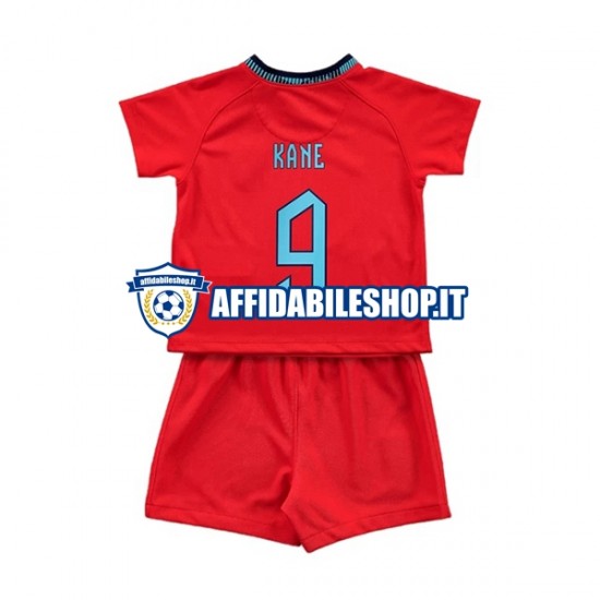 Maglia Inghilterra Kane 9 World Cup 2022 Bambino 3-13 anni Manica Corta, Gara Away