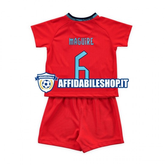 Maglia Inghilterra Maguire 6 World Cup 2022 Bambino 3-13 anni Manica Corta, Gara Away