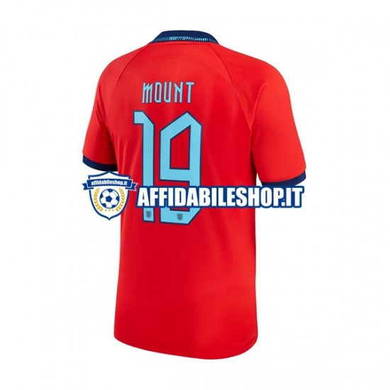 Maglia Inghilterra Mount 19 World Cup 2022 Uomo Manica Corta, Gara Away