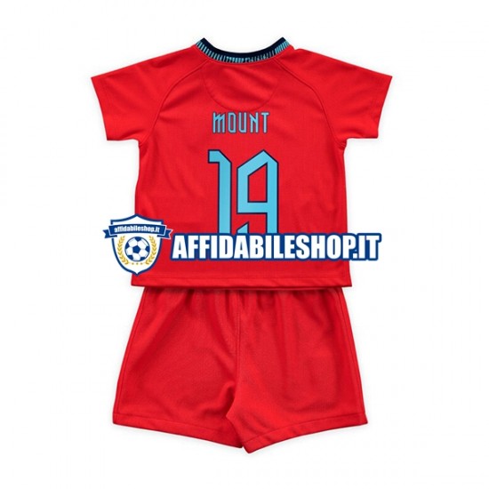 Maglia Inghilterra Mount 19 World Cup 2022 Bambino 3-13 anni Manica Corta, Gara Away