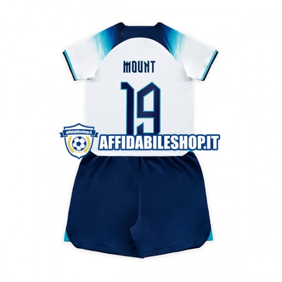 Maglia Inghilterra Mount 19 World Cup 2022 Bambino 3-13 anni Manica Corta, Gara Home