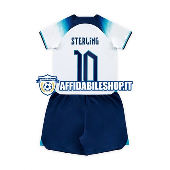 Maglia Inghilterra Sterling 10 World Cup 2022 Bambino 3-13 anni Manica Corta, Gara Home