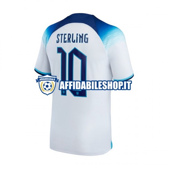 Maglia Inghilterra Sterling 10 World Cup 2022 Uomo Manica Corta, Gara Home