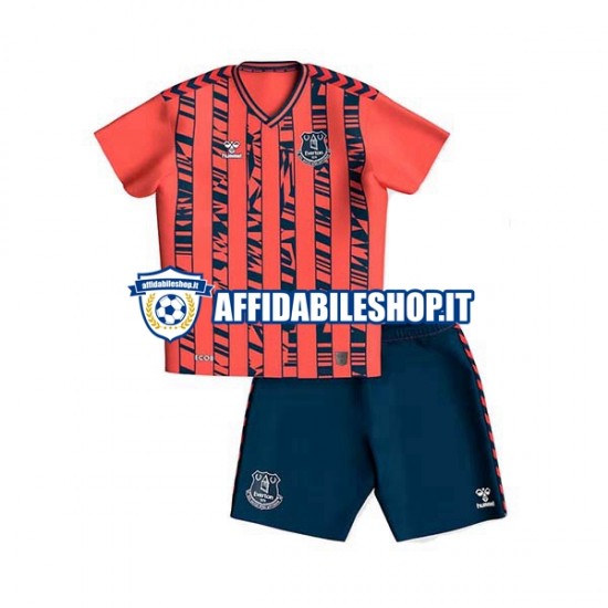 Maglia Everton 2023-2024 Bambino 3-13 anni Manica Corta, Gara Away