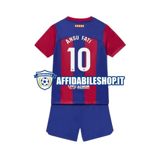 Maglia FC Barcelona Ansu Fati 10 2023-2024 Bambino 3-13 anni Manica Corta, Gara Home