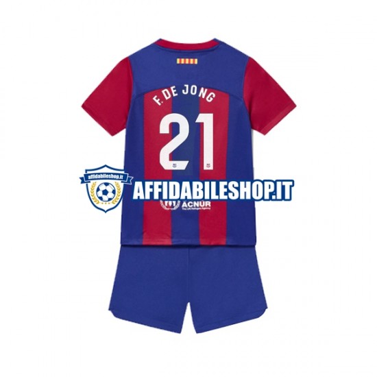 Maglia FC Barcelona Frenkie de Jong 21 2023-2024 Bambino 3-13 anni Manica Corta, Gara Home