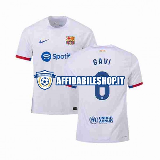 Maglia FC Barcelona GAVI 6 2023-2024 Uomo Manica Corta, Gara Away