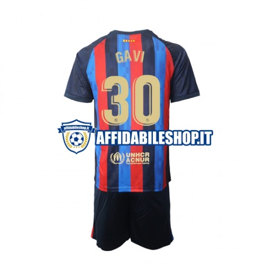 Maglia FC Barcelona Gavi 30 2022-2023 Bambino 3-13 anni Manica Corta, Gara Home