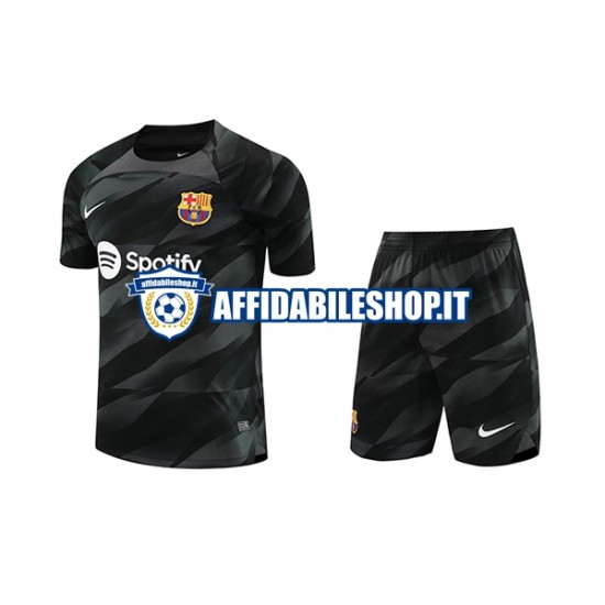 Maglia FC Barcelona Portiere 2023-2024 Bambino 3-13 anni Manica Corta, Gara Away