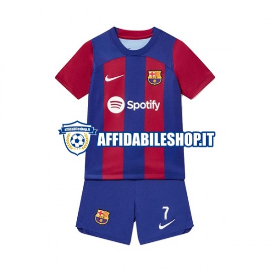 Maglia FC Barcelona Ousmane Dembele 7 2023-2024 Bambino 3-13 anni Manica Corta, Gara Home