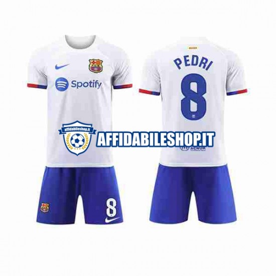 Maglia FC Barcelona Pedri 8 2023-2024 Bambino 3-13 anni Manica Corta, Gara Away