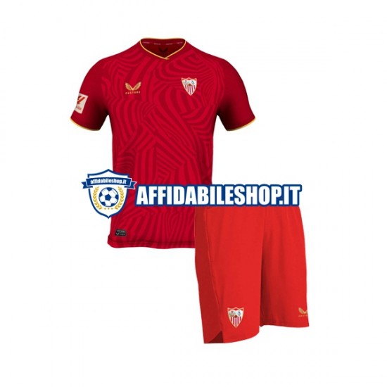 Maglia Sevilla FC 2023-2024 Bambino 3-13 anni Manica Corta, Gara Away