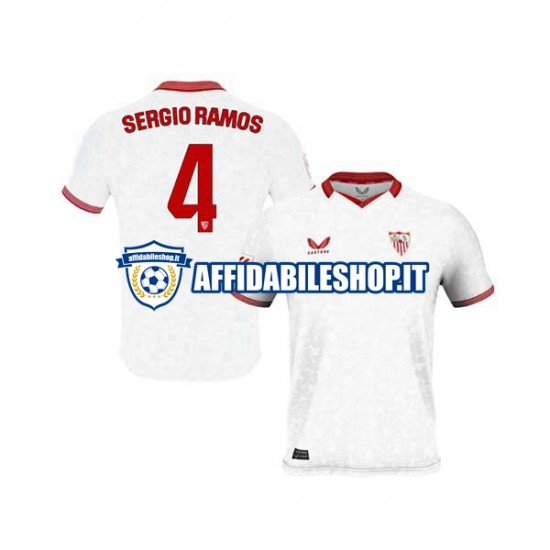 Maglia Sevilla FC Sergio Ramos 4 2023-2024 Uomo Manica Corta, Gara Home