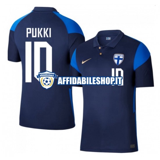 Maglia Finlandia Teemu Pukki 10 Euro 2020 Uomo Manica Corta, Gara Away