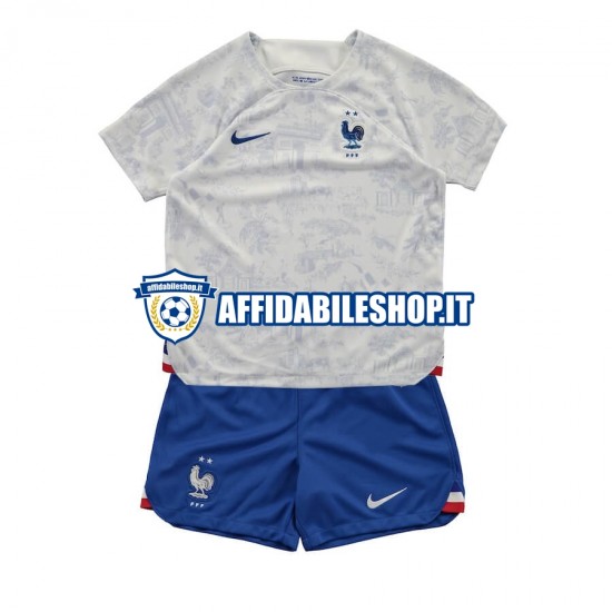 Maglia Francia World Cup 2022 Bambino 3-13 anni Manica Corta, Gara Away