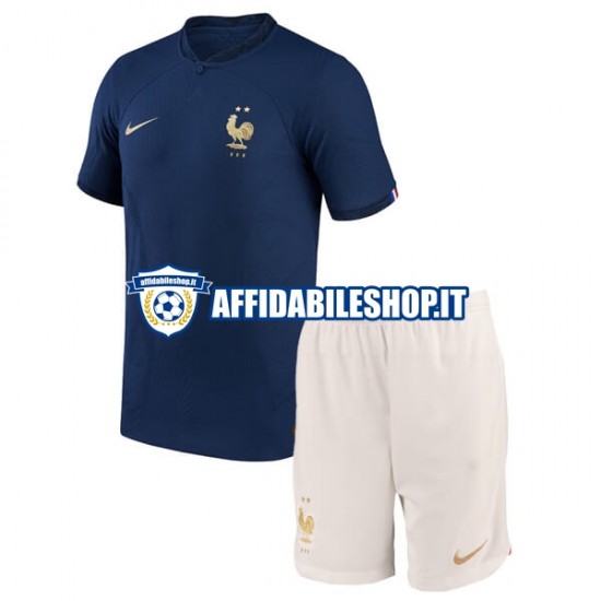 Maglia Francia World Cup 2022 Bambino 3-13 anni Manica Corta, Gara Home