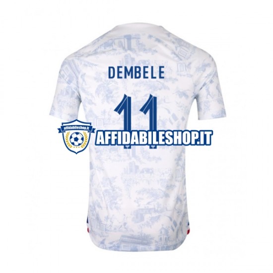 Maglia Francia Dembele 11 World Cup 2022 Uomo Manica Corta, Gara Away