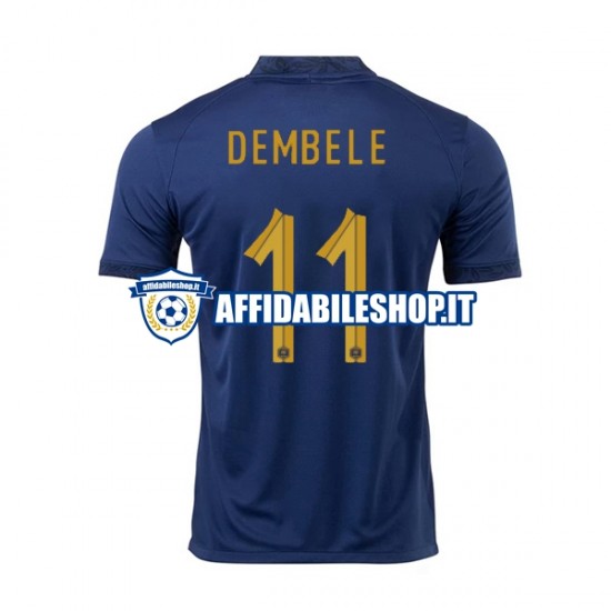 Maglia Francia Dembele 11 World Cup 2022 Uomo Manica Corta, Gara Home