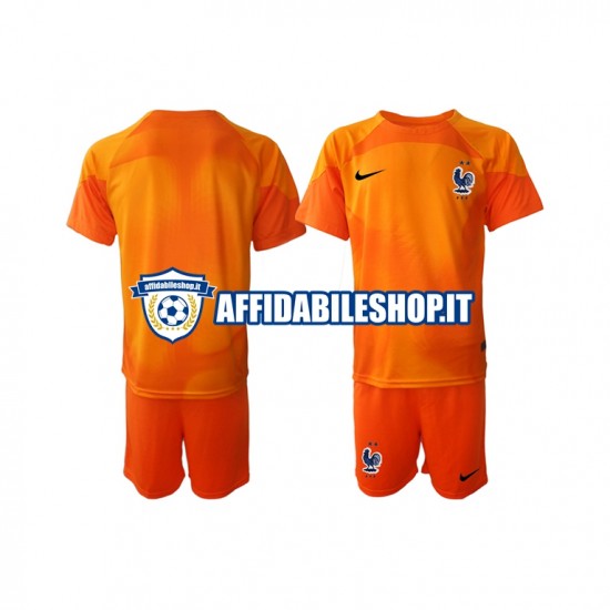 Maglia Francia Portiere World Cup 2022 Bambino 3-13 anni Manica Corta, Gara Away