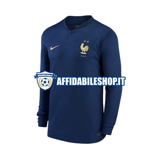 Maglia Francia World Cup 2022 Uomo Manica Lunga, Gara Home