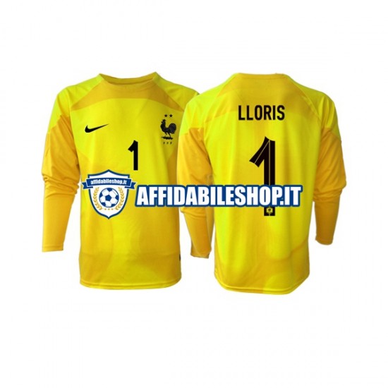 Maglia Francia Portiere Hugo Lloris 1 World Cup 2022 Uomo Manica Lunga, Gara Terza