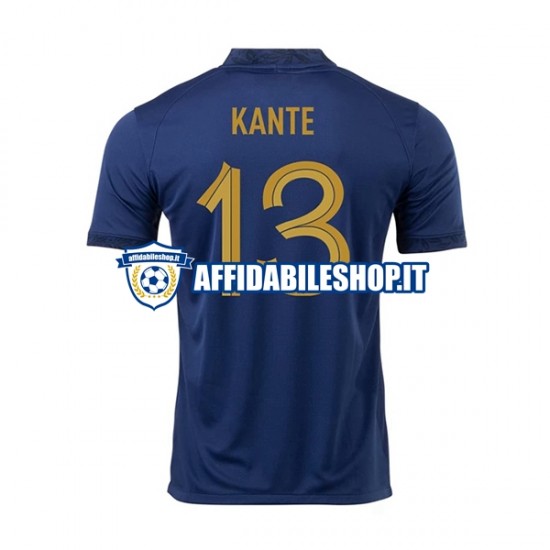 Maglia Francia Kante 13 World Cup 2022 Uomo Manica Corta, Gara Home