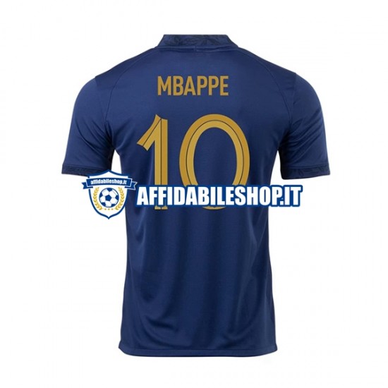 Maglia Francia Mbappé 10 World Cup 2022 Uomo Manica Corta, Gara Home