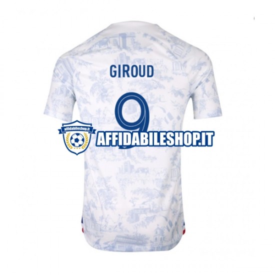 Maglia Francia Olivier Giroud 9 World Cup 2022 Uomo Manica Corta, Gara Away