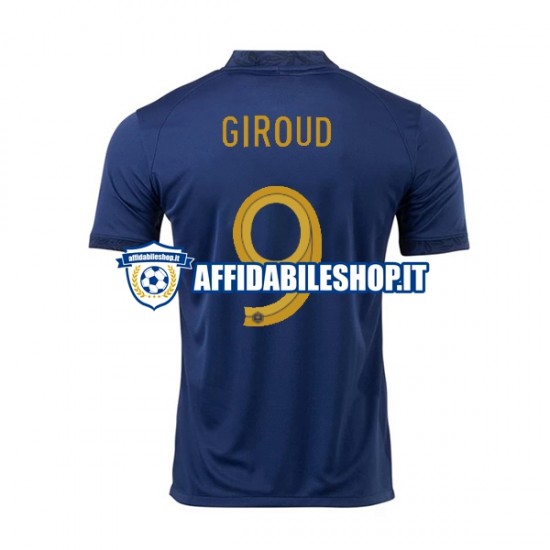 Maglia Francia Olivier Giroud 9 World Cup 2022 Uomo Manica Corta, Gara Home