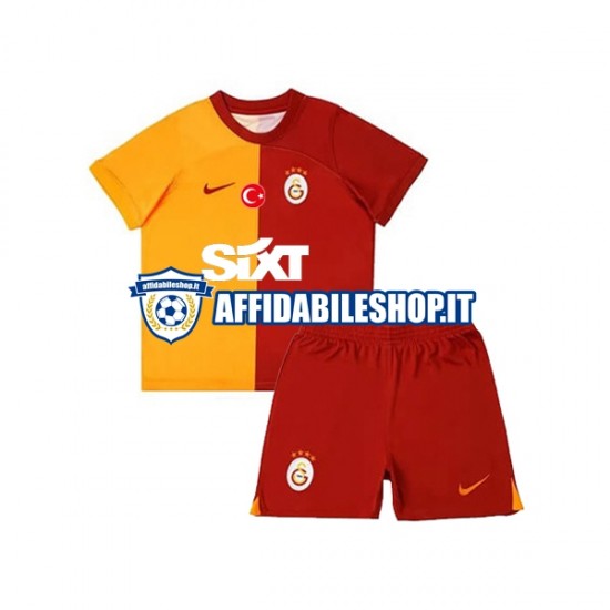 Maglia Galatasaray 2023-2024 Bambino 3-13 anni Manica Corta, Gara Home