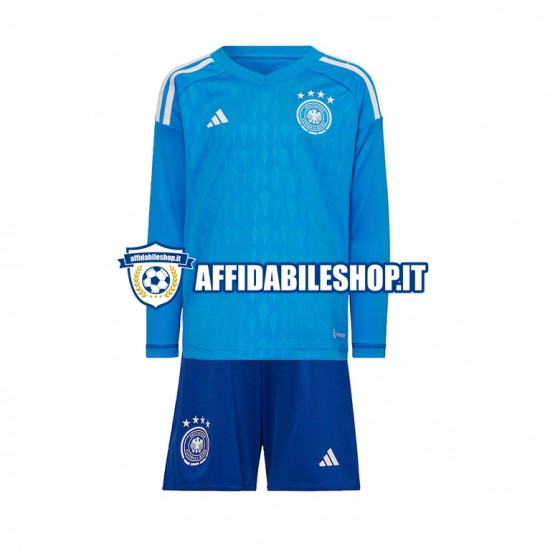 Maglia Germania Portiere World Cup 2022 Bambino 3-13 anni Manica Lunga, Gara Home