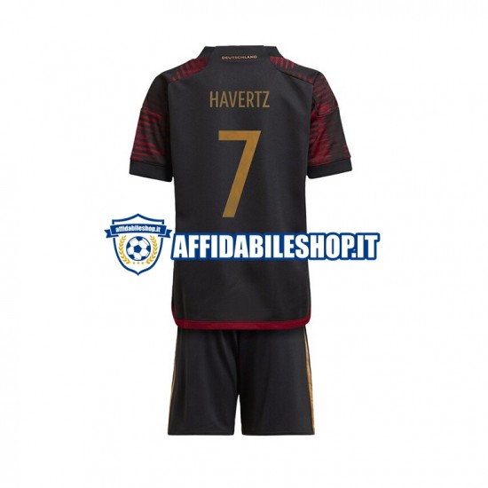 Maglia Germania Havertz 7 World Cup 2022 Bambino 3-13 anni Manica Corta, Gara Away