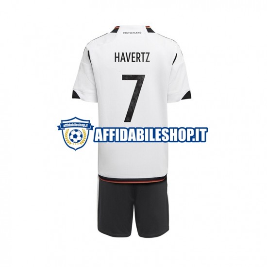 Maglia Germania Havertz 7 World Cup 2022 Bambino 3-13 anni Manica Corta, Gara Home