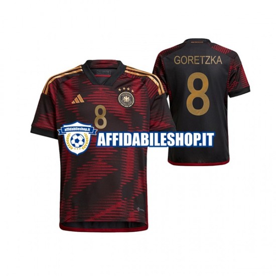 Maglia Germania Leon Goretzka 8 World Cup 2022 Uomo Manica Corta, Gara Away