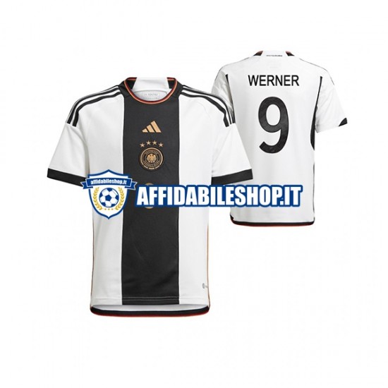 Maglia Germania Timo Werner 9 World Cup 2022 Uomo Manica Corta, Gara Home