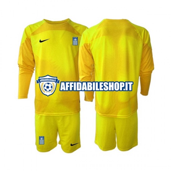 Maglia Grecia Portiere 2023 Bambino 3-13 anni Manica Lunga, Gara Home