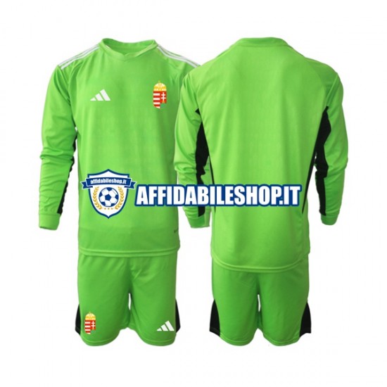 Maglia Ungheria Portiere 2022 Bambino 3-13 anni Manica Lunga, Gara Home