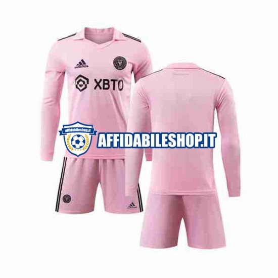 Maglia Inter Miami 2023-2024 Bambino 3-13 anni Manica Lunga, Gara Home